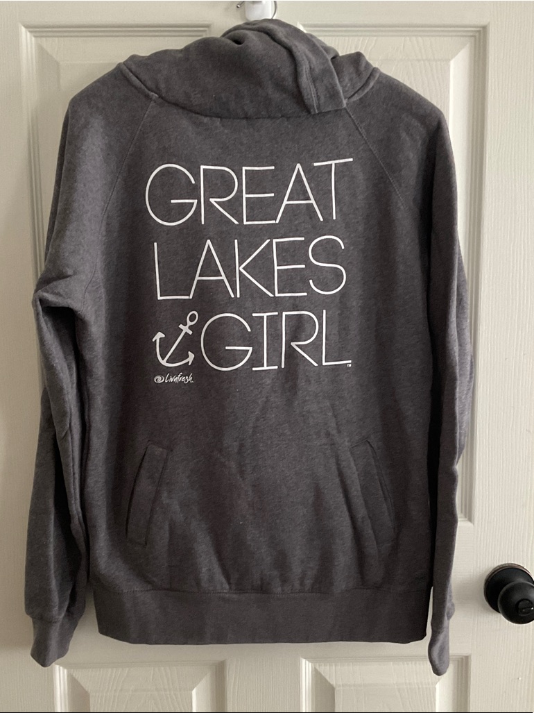 Great Lakes Girl Hoodie  Charcoal